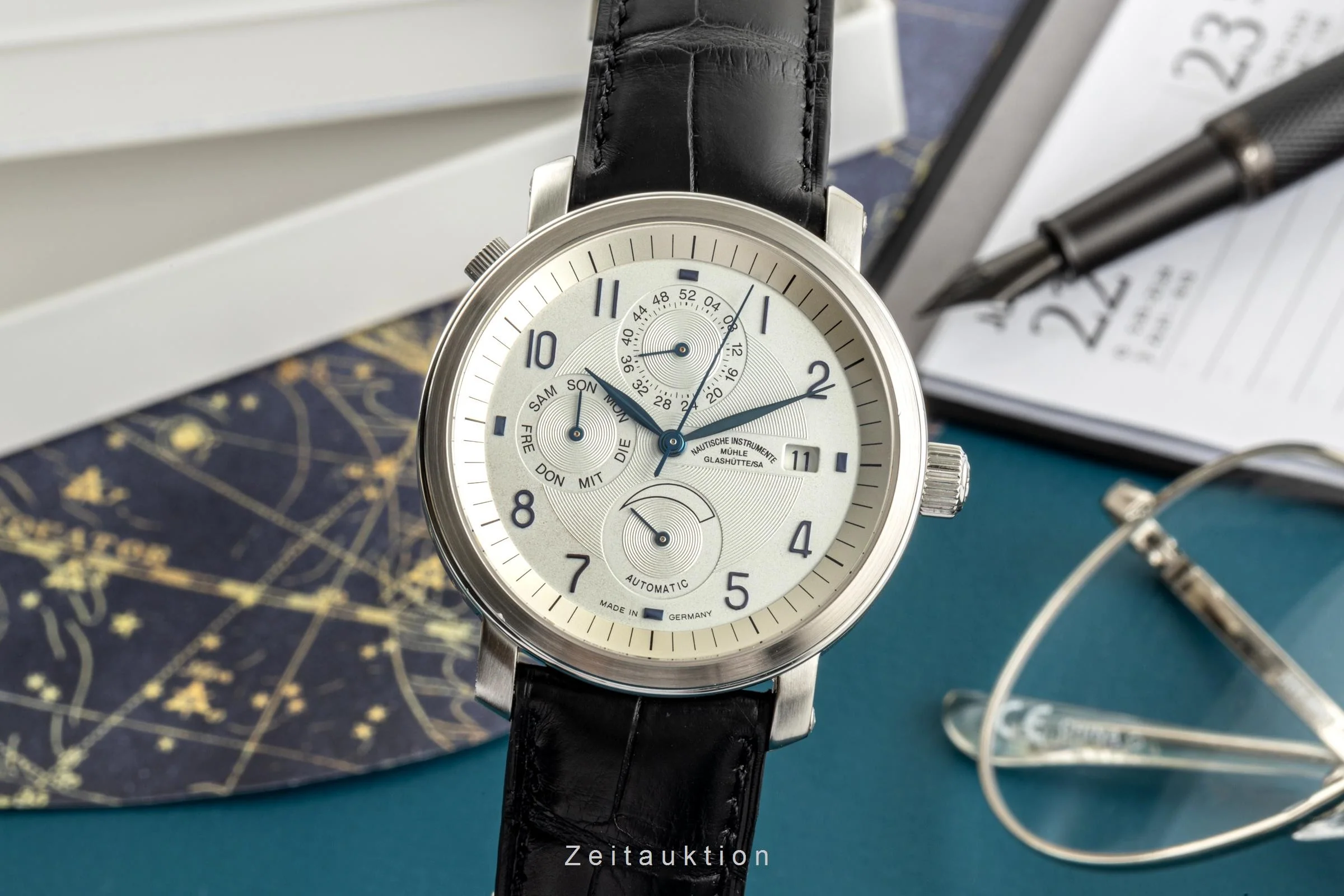 Mühle Business Timer steel automatic men's watch M1-30-65-LB  [2305514]